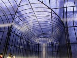 Inside blue interior art installation
