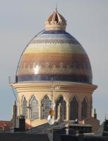 Multicolored onion dome of church or mosque