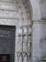 Carvings in niches near door of cathedral