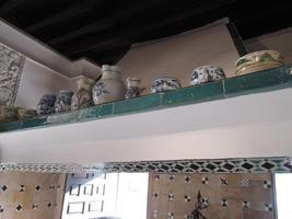 Shelf with ceramic pottery
