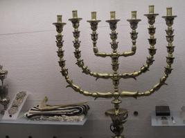 Display of Shofar, Talis, and Menorah at Sephardic Museum