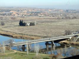 View of river and bridge from top of hill