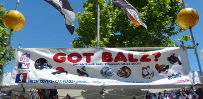 Sign for “Got Balz” antenna ball booth