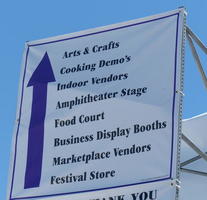 Sign with “Cooking Demo's” on it