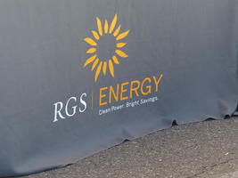 Table cloth for RGS Energy with sun symbol