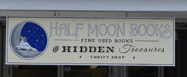 signage half moon books