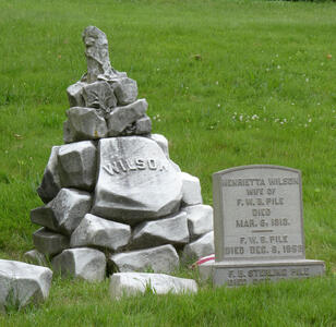 Cairn of stones with name WILSON
