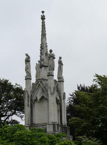 Mausoleum with spire and statues