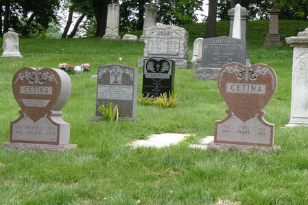 Heart-shaped gravestones