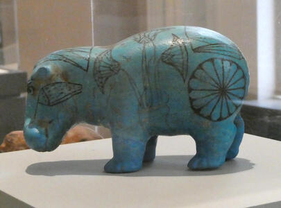 Blue stone hippopotamus