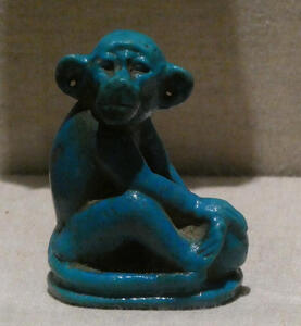 Blue stone carving of monkey