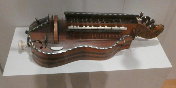 Stringed instrument that resembles a thick violin