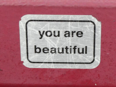 Sticker with text “you are beautiful”