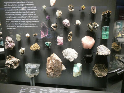 Various chunks of multiple colored minerals