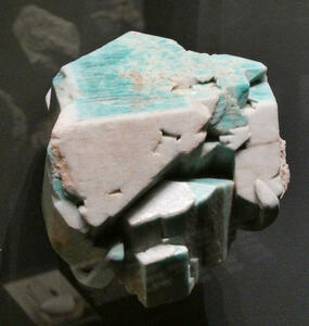 Large whie rock with aqua highlights on top
