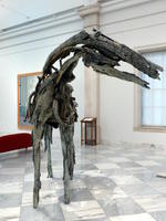 Large sculpture of horse made of driftwood