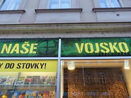 Sign for bookstore Naše Vojsko (Our Army)