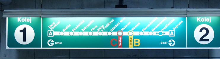 Sign in subway showing which stations are in which direction