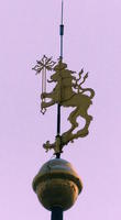 Weather vane in shape of lion