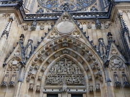 Detail, carvings aboe door of cathedral
