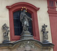 Statue of St. George with gold star halo