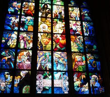 Stained glass, religious figures