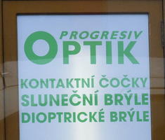 Sign for an eyeglass store
