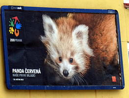 Advert for Prague Zoo showing a firefox (red panda)