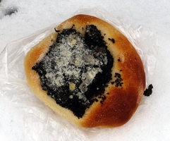 Pastry with poppy seeds and crystallized sugar