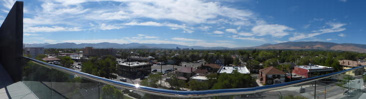 Panoramic view of Reno from roof of Nevada Museum of Art