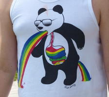 Panda vomiting and excreting a rainbow