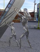 Metal woman and child