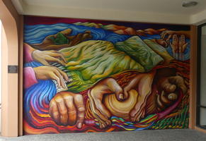 Mural with hands