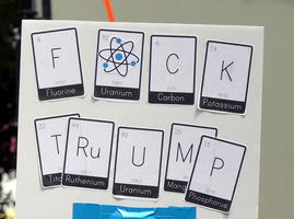 F*CK TRUMP (made from cards depicting element names)