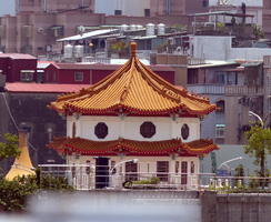 yellow roof pagoda