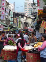 traditional market crowd scene