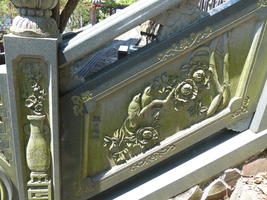 carving of birds and flowers