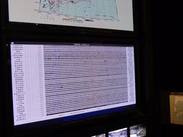 seismographic chart on monitor