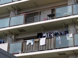 clothes drying on balcony