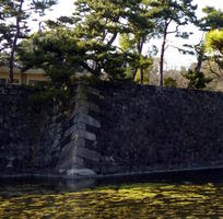 Interlocking bricks at right angles on palace fortification