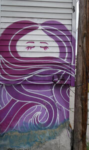 wall purple woman