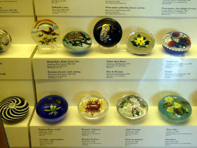 glass paperweights flower themed