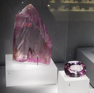 purple crystal and polished gem