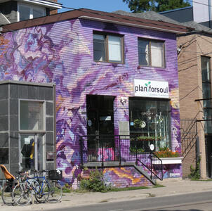 purple painted building