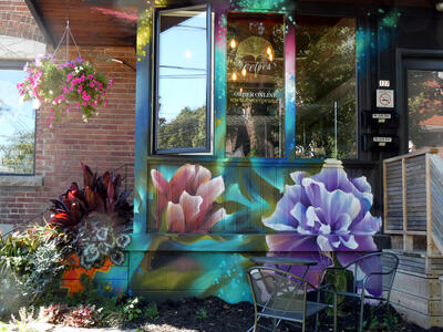 painted flower store front