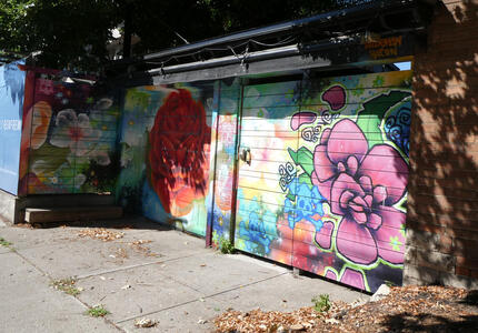 flower painted garage