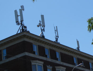 cell antennae on roof