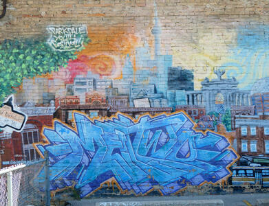 cityscape graffiti