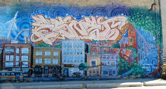 cityscape graffiti