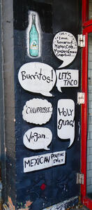 mex food word balloons sign